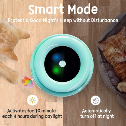 2-in-1 Interactive Cat Toys for Indoor Cats - Automatic Toy Balls and Mice with Feather Attachments, Dual Power Supplies, Adjustable Speed, and Auto On/Off Feature