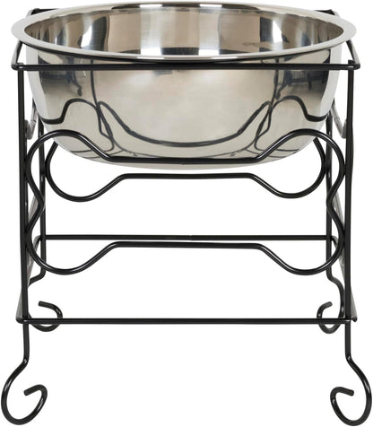 Large Wrought Iron Stand with Stainless Steel Dog Bowl