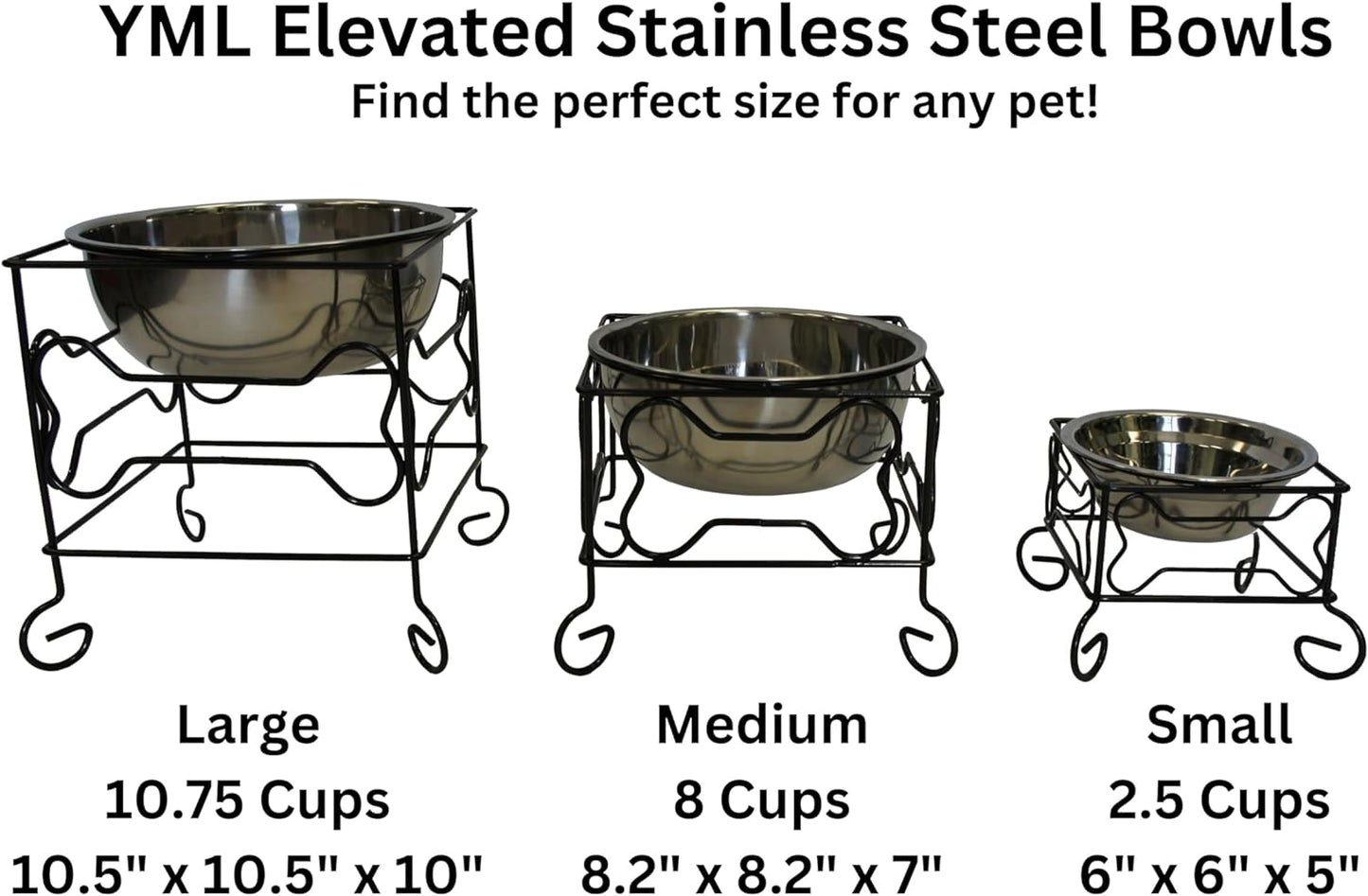 Large Wrought Iron Stand with Stainless Steel Dog Bowl