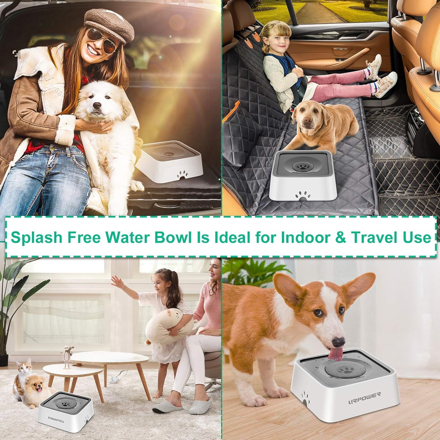 2.5L Large Capacity Dog Water Bowl - 85oz